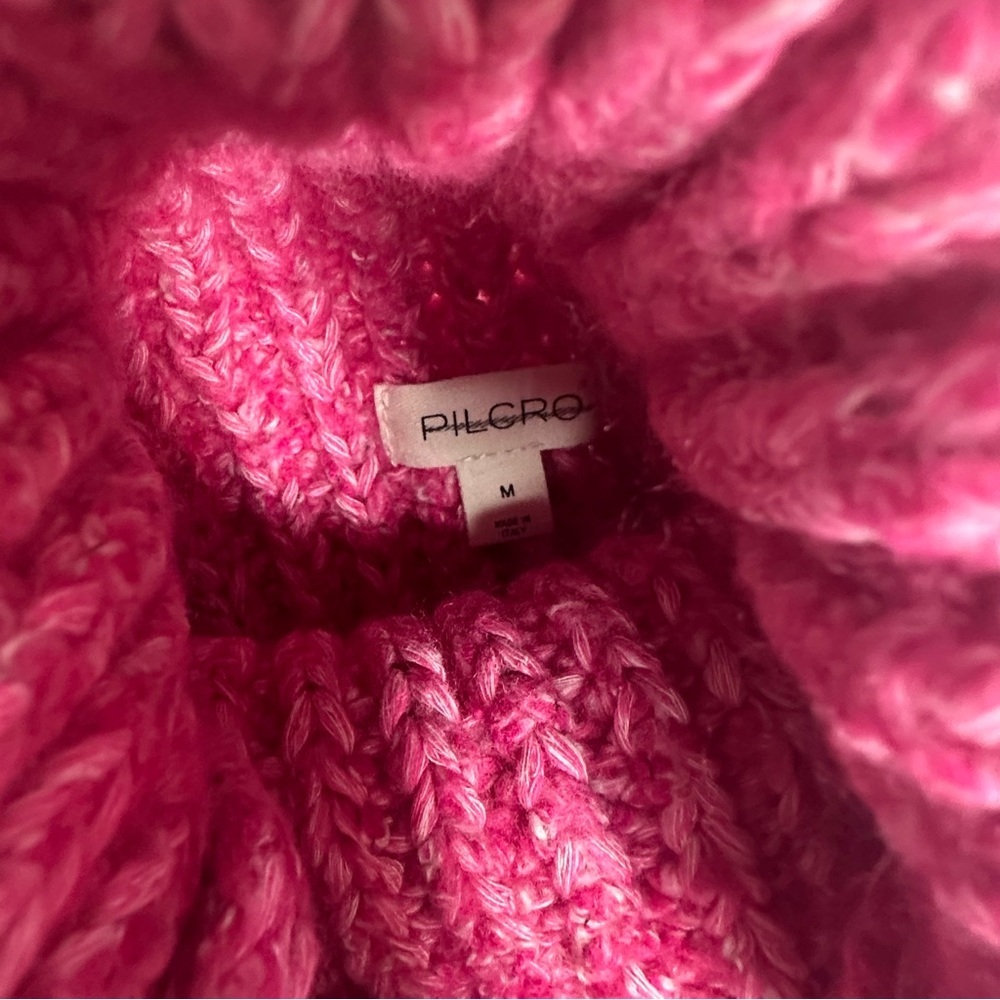 NEW Anthropologie Pilcro Pink Ribbed Sleeveless Turtleneck Sweater m - Picture 9 of 10